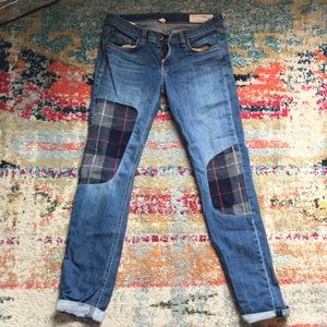 Plaid patches Rag & Bone Boyfriend Jeans
